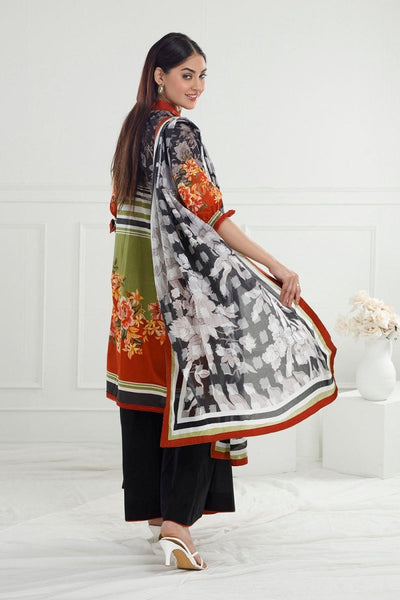 Gul Ahmed 3 Piece Unstitched Printed Lawn Suit with Printed Lawn Dupatta CL-52570