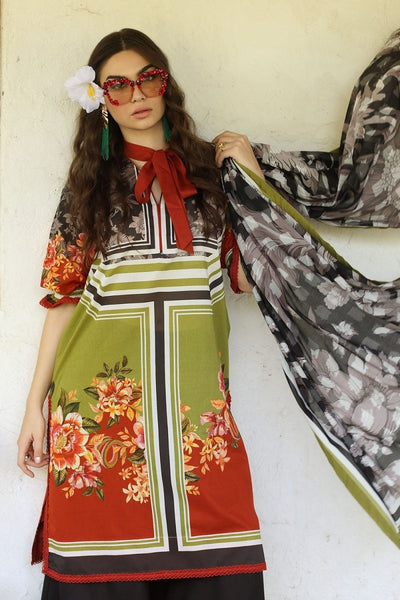 Gul Ahmed 3 Piece Unstitched Printed Lawn Suit with Printed Lawn Dupatta CL-52570