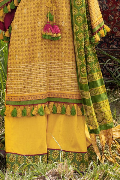 Gul Ahmed 3 Piece Unstitched Gold Printed Lawn Suit CL-52624