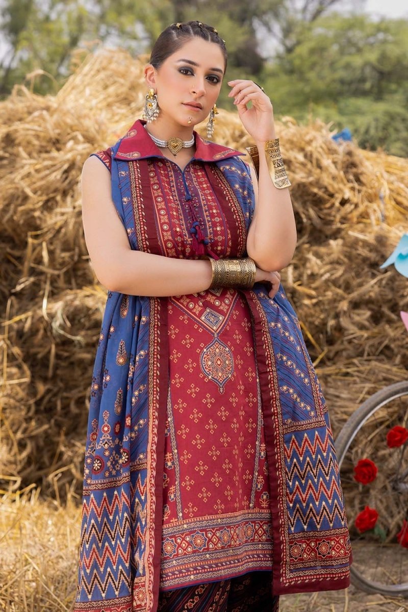 Gul Ahmed 3 Piece Unstitched Gold Printed Lawn Suit CL-52630