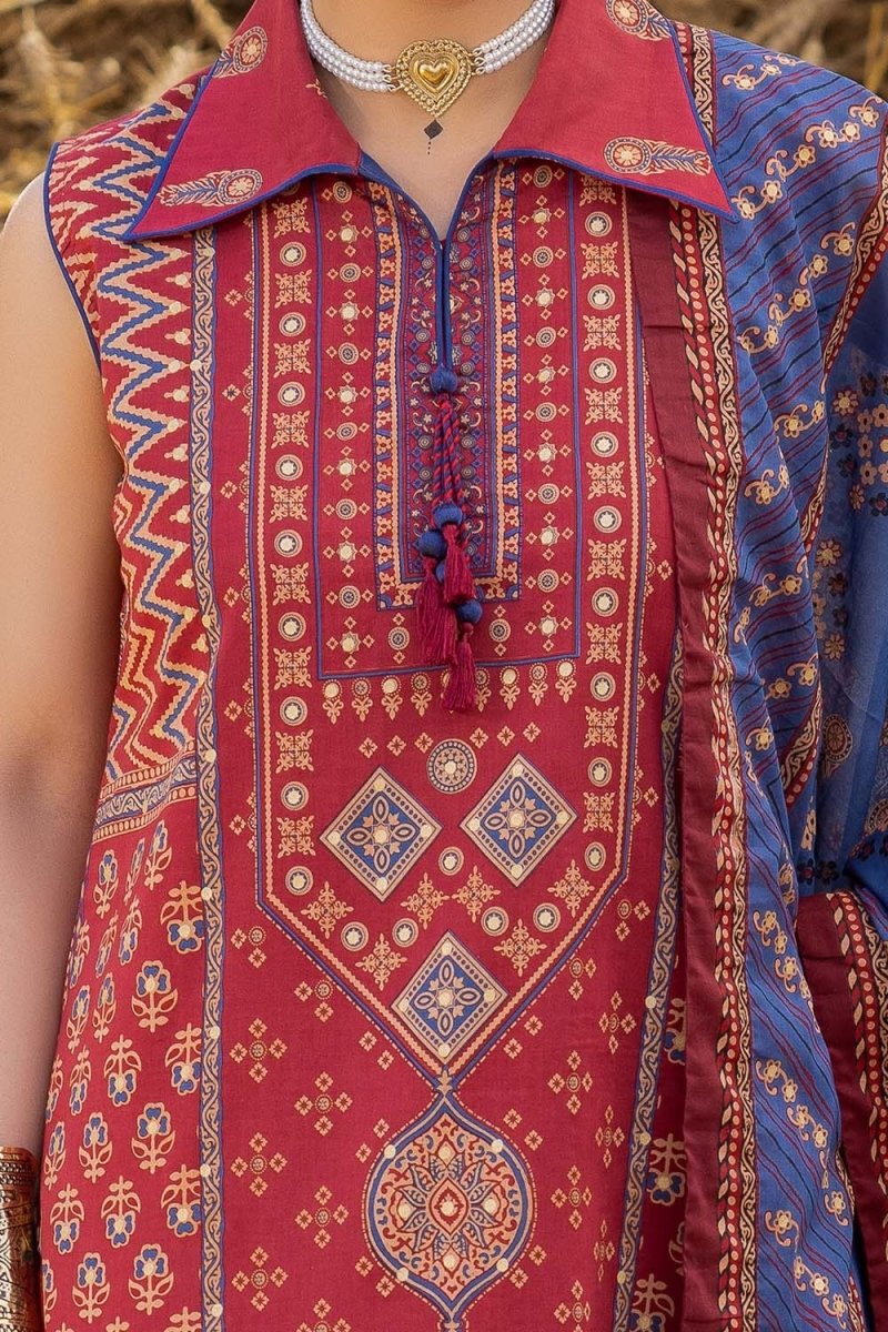 Gul Ahmed 3 Piece Unstitched Gold Printed Lawn Suit CL-52630