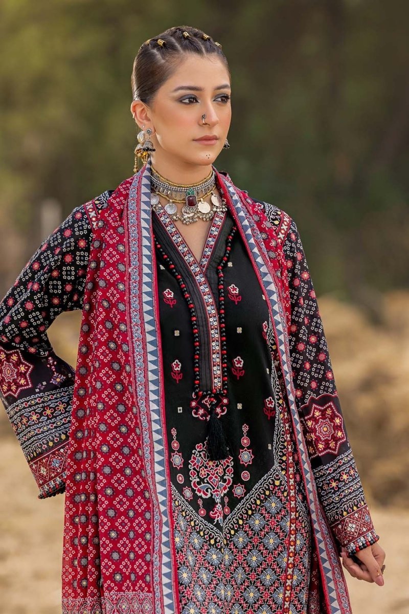 Gul Ahmed 3 Piece Unstitched Embroidered Gold Printed Lawn Suit CL-52636