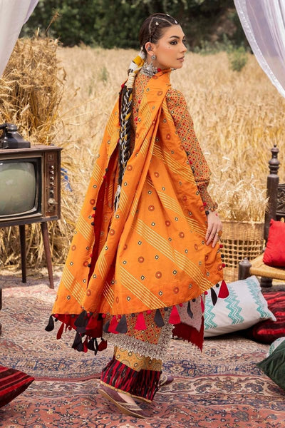 Gul Ahmed 3 Piece Unstitched Embroidered Gold Printed Lawn Suit CL-52640