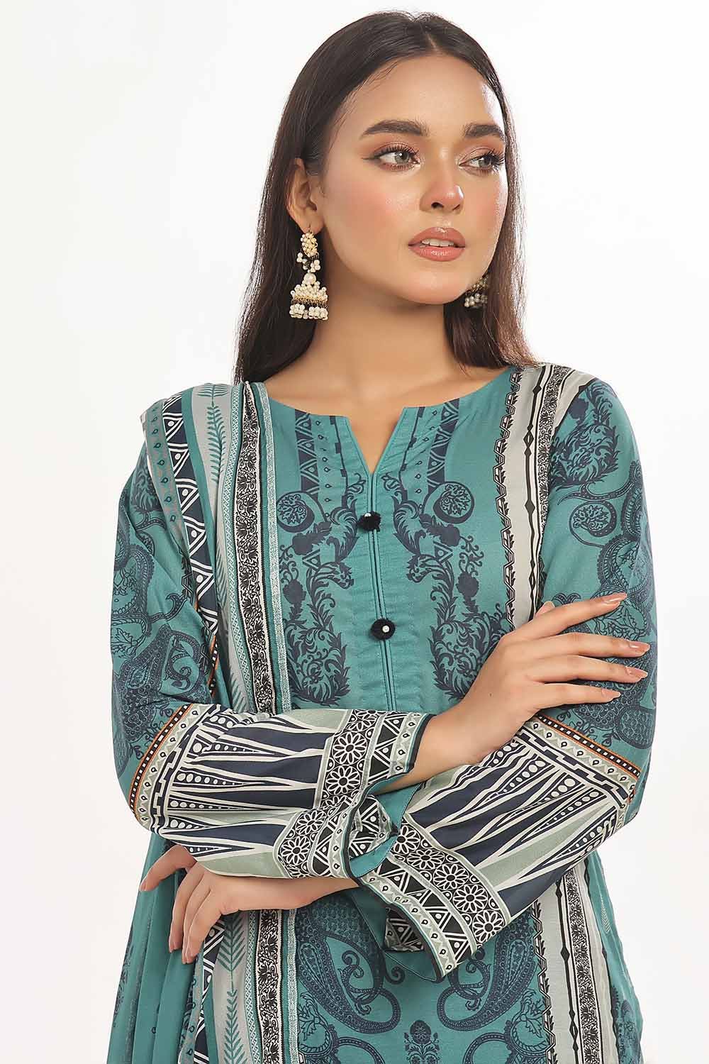 Gul Ahmed 3PC Unstitched Printed Lawn Suit CLP-32331