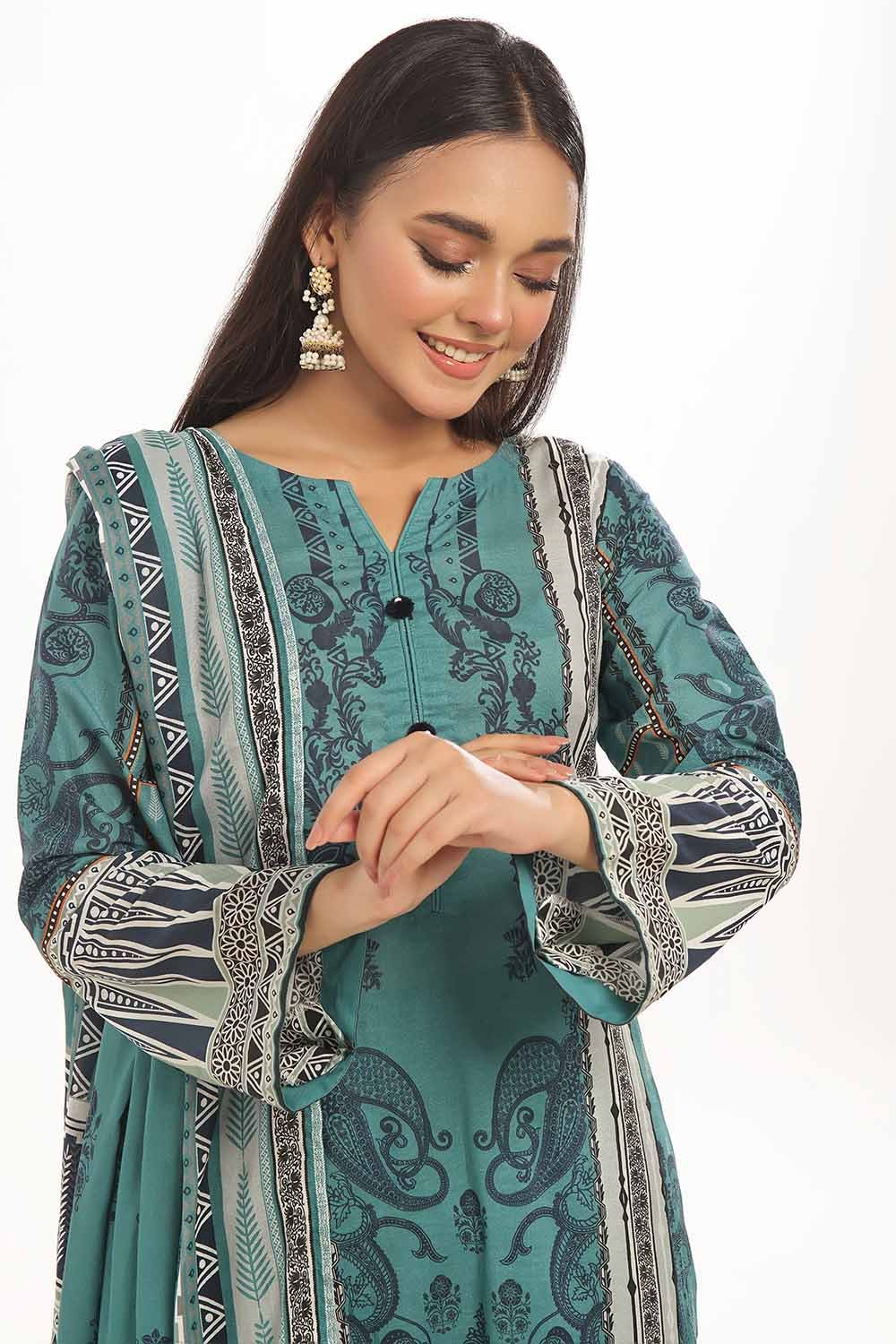 Gul Ahmed 3PC Unstitched Printed Lawn Suit CLP-32331