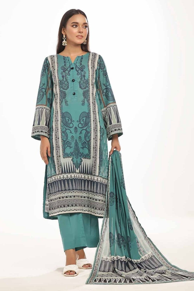 Gul Ahmed 3PC Unstitched Printed Lawn Suit CLP-32331