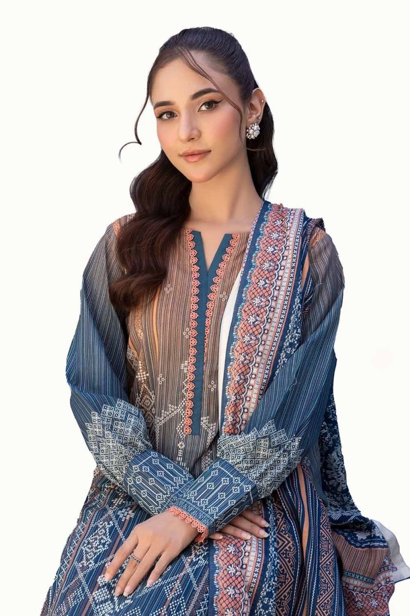 Gul Ahmed 3PC Unstitched Printed Lawn Suit CLP-42148