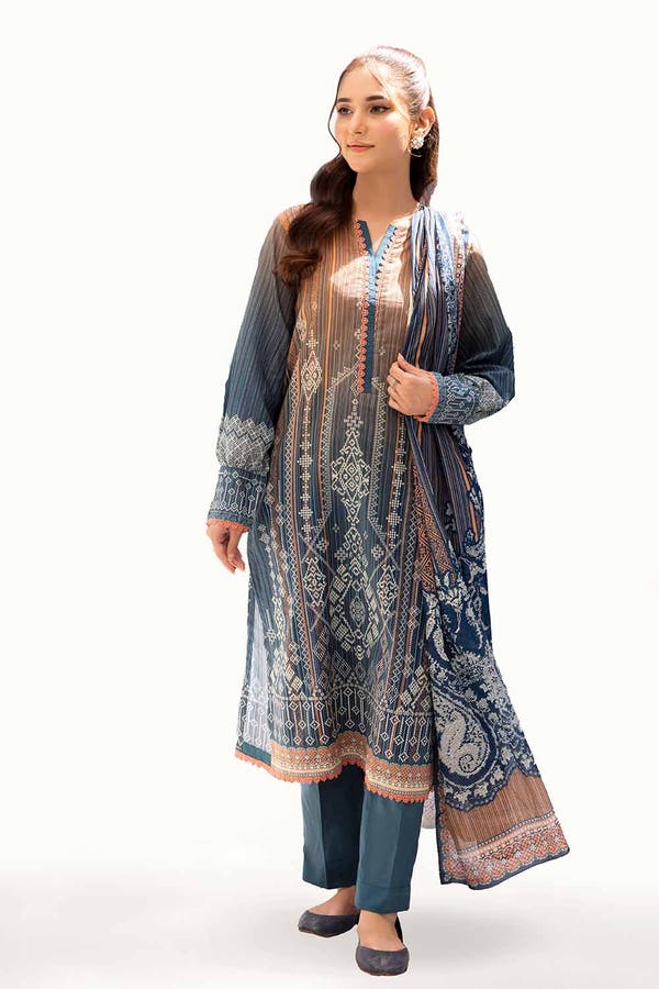 Gul Ahmed 3PC Unstitched Printed Lawn Suit CLP-42148