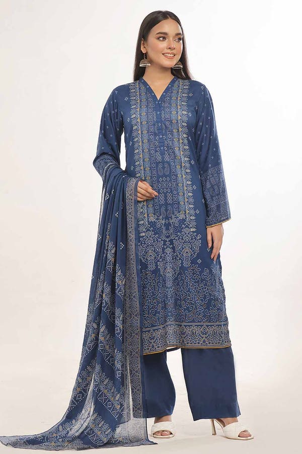 Gul Ahmed 3PC Unstitched Printed Lawn Suit CLP-42164