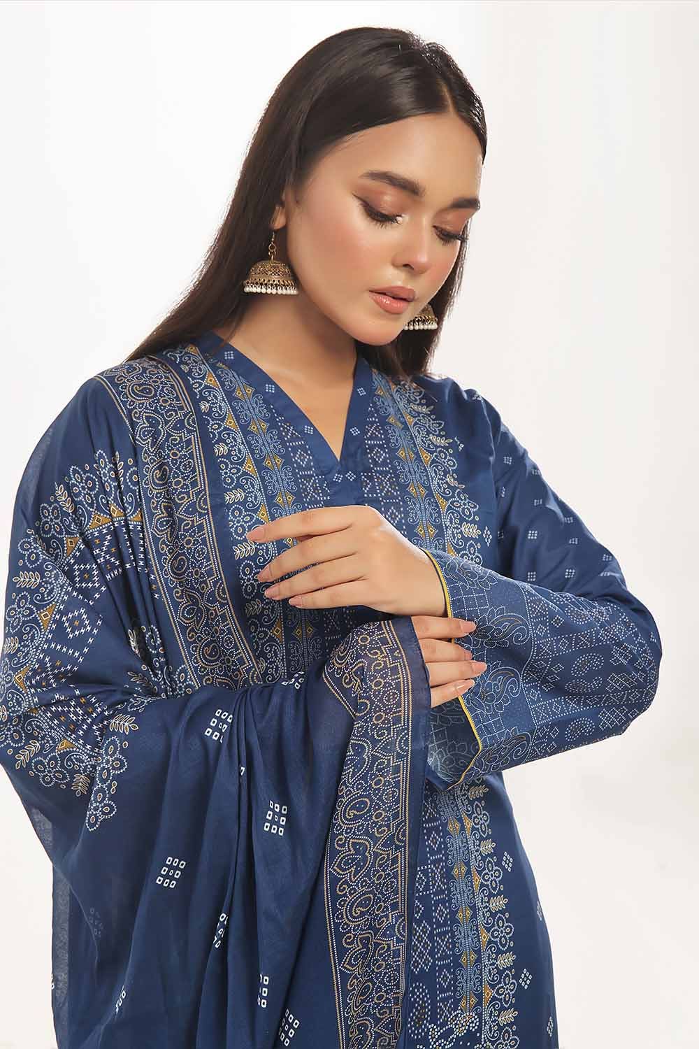 Gul Ahmed 3PC Unstitched Printed Lawn Suit CLP-42164