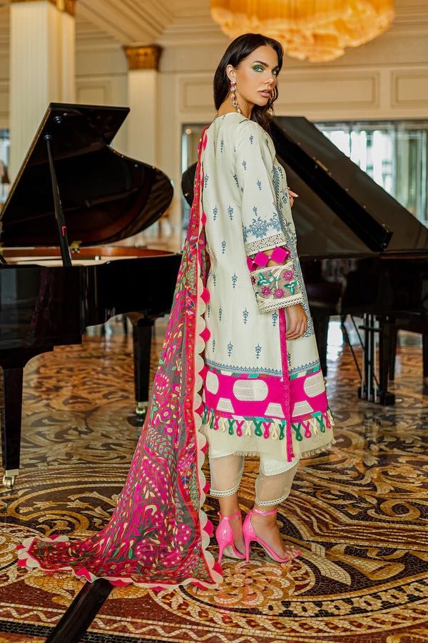 Jade Classic 3 Piece Unstitched Digital Printed Cotton Satin Suit - CS-20001 A