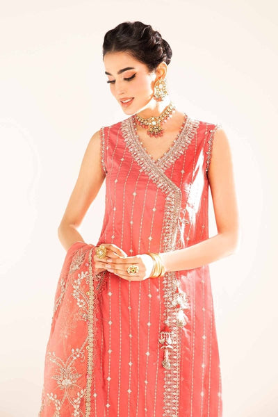 Maria. B 03 Piece Unstitched Embroidered Cotton Satin Suit - CST-809