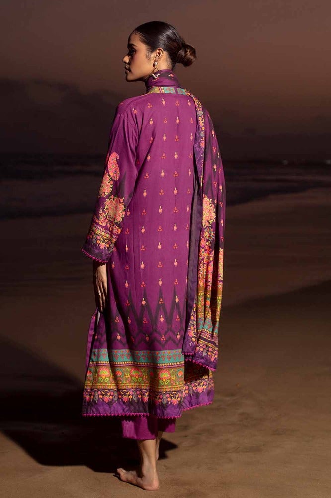 Gul Ahmed 3PC Stitched Digital Printed Cotail Linen Suit CV-32006