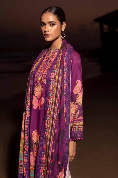 Gul Ahmed 3PC Stitched Digital Printed Cotail Linen Suit CV-32006