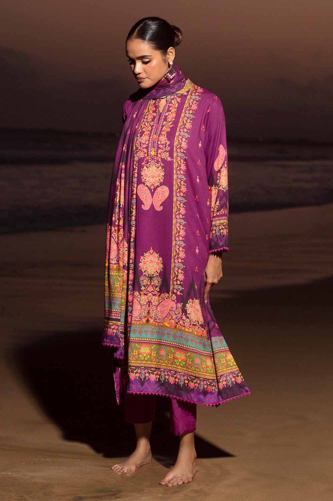 Gul Ahmed 3PC Stitched Digital Printed Cotail Linen Suit CV-32006