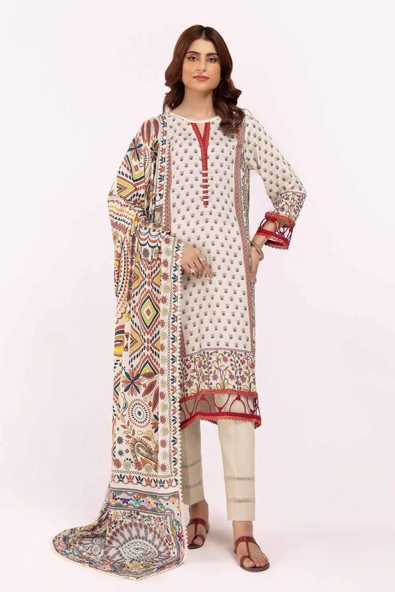 Gul Ahmed 3PC Unstitched Printed Cotail Suit CV-42002
