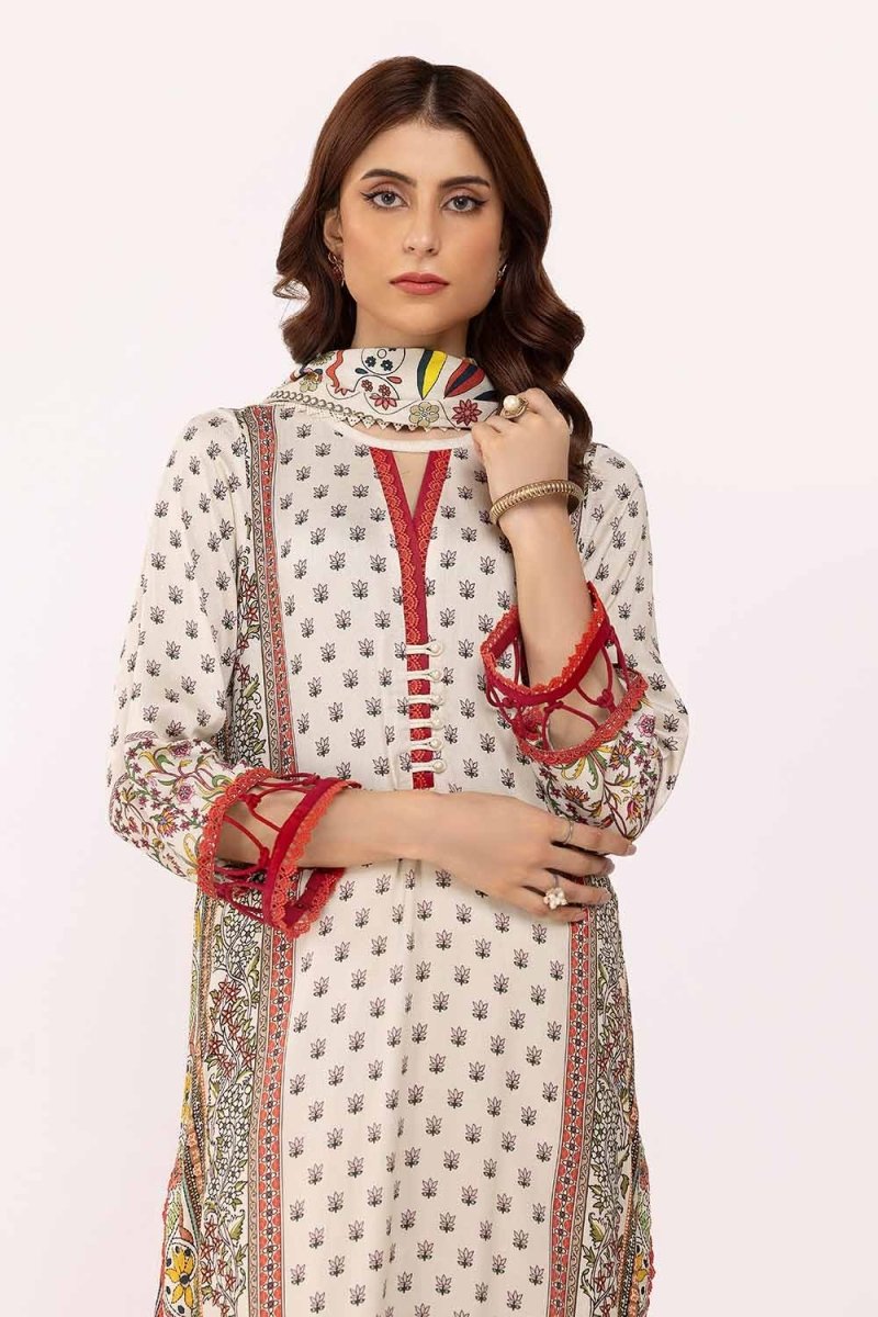 Gul Ahmed 3PC Unstitched Printed Cotail Suit CV-42002
