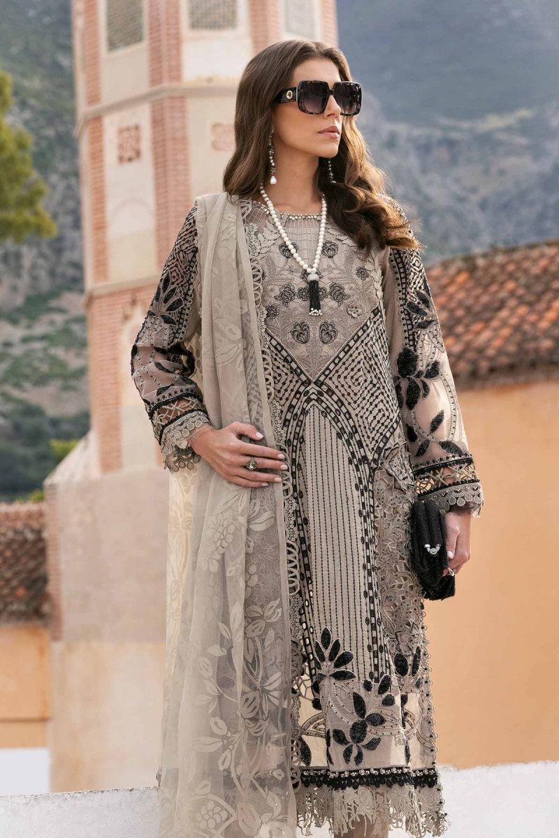Maria. B 3 Piece Unstitched Embroidered Lawn Suit - D-2510-B