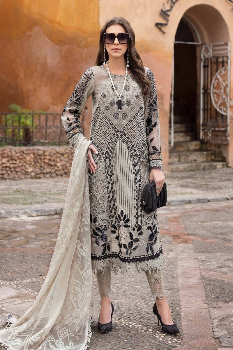 Maria. B 3 Piece Unstitched Embroidered Lawn Suit - D-2510-B