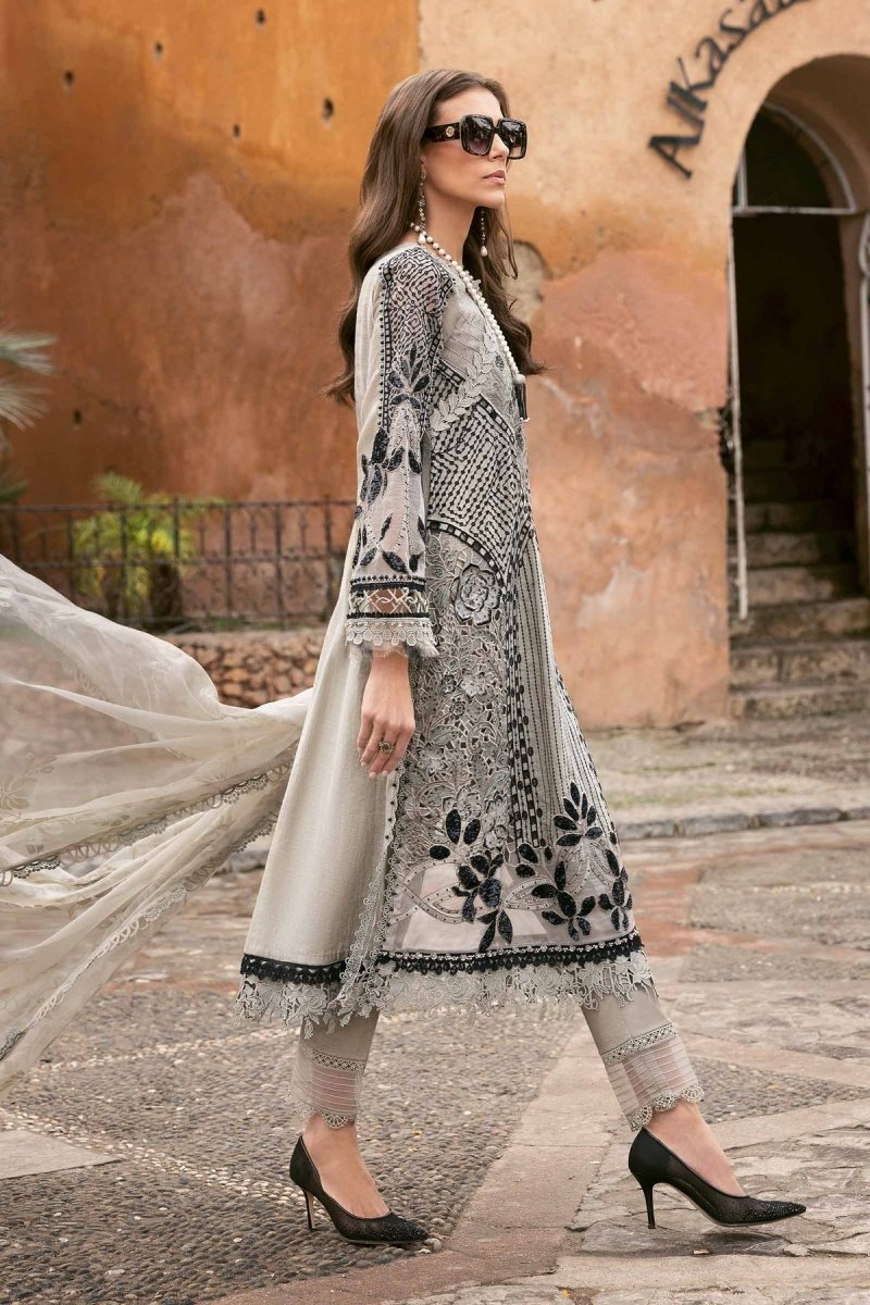 Maria. B 3 Piece Unstitched Embroidered Lawn Suit - D-2510-B