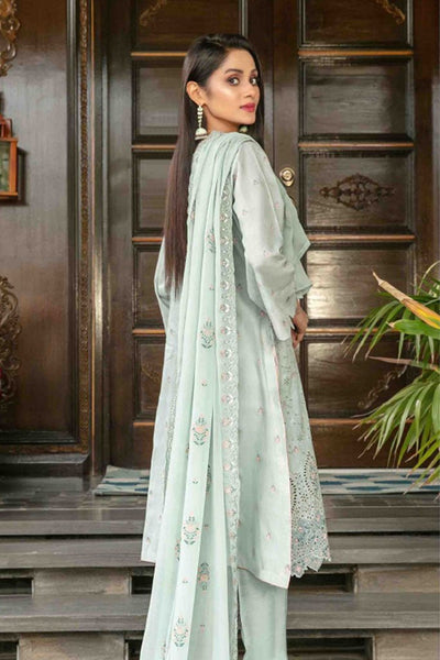 Tawakkal Fabrics 3 Piece Stitched jaal & Daman Embroidered Boti Broshia lawn Suit - D-1137