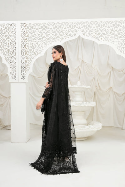 Tawakkal Fabrics 3 Piece Stitched Fancy Heavy Embroidered Net Suit - D-1220