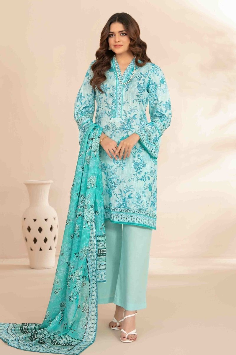 Tawakkal Fabrics 3 Piece Stitched Digital Printed Bana Dora Lawn Suit - D-1283