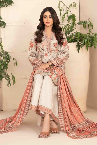 Tawakkal Fabrics 3 Piece Stitched Digital Printed Bana Dora Lawn Suit - D-1284
