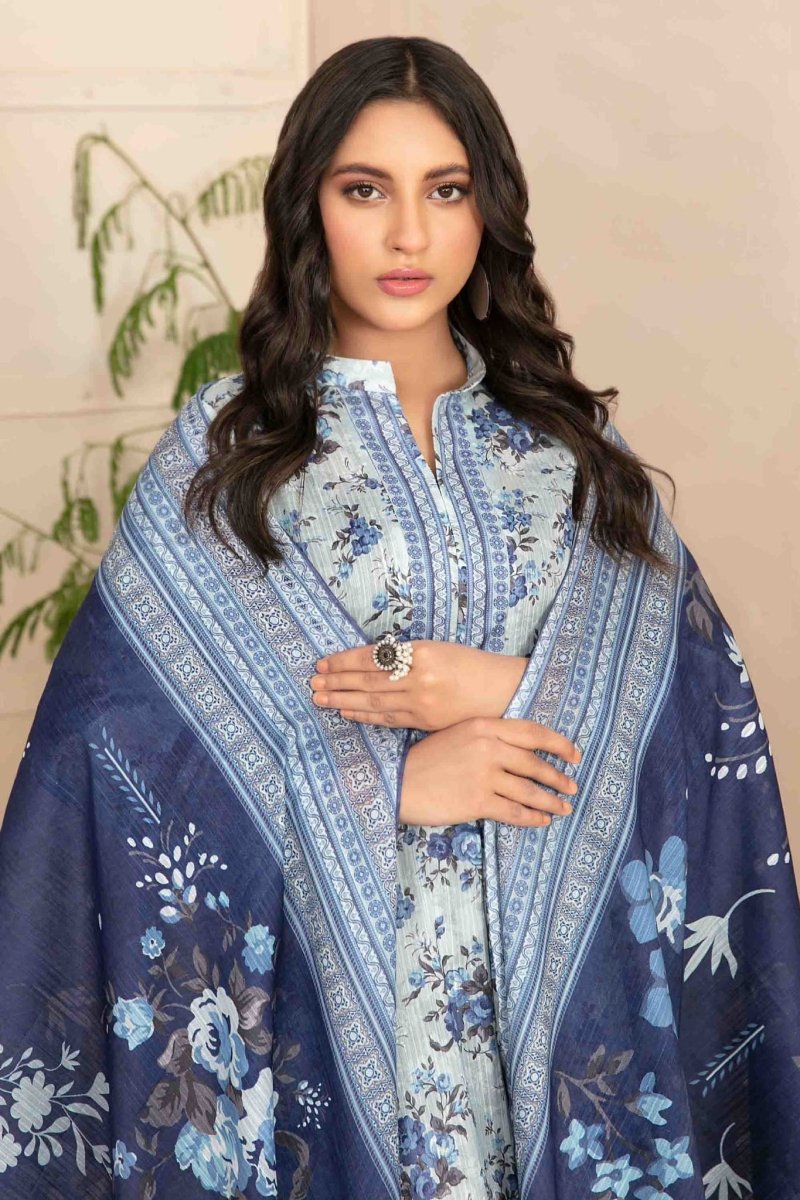 Tawakkal Fabrics 3 Piece Stitched Digital Printed Bana Dora Lawn Suit - D-1285