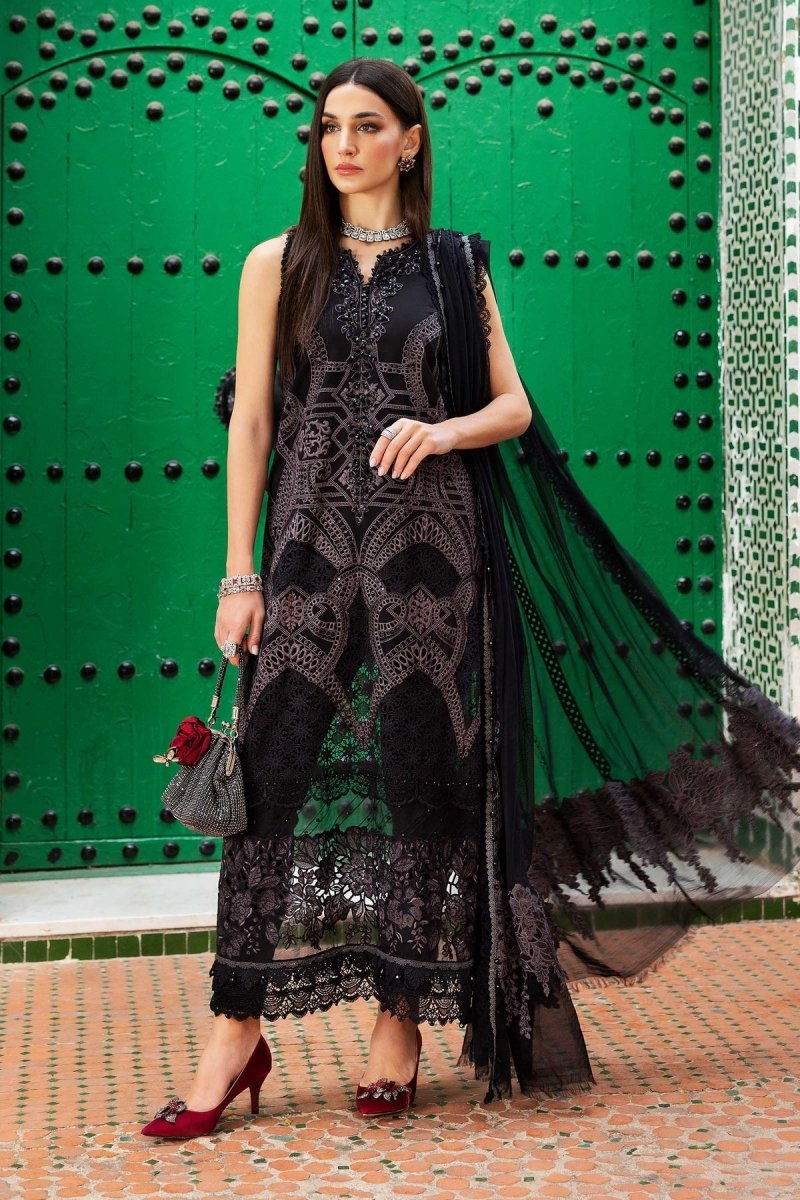 Maria. B 3 Piece Unstitched Embroidered Lawn Suit - D-2512-B