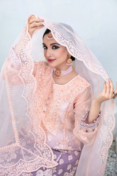 Tawakkal Fabrics 3 Piece Stitched Embroidered organza digital print Suit - D-1344