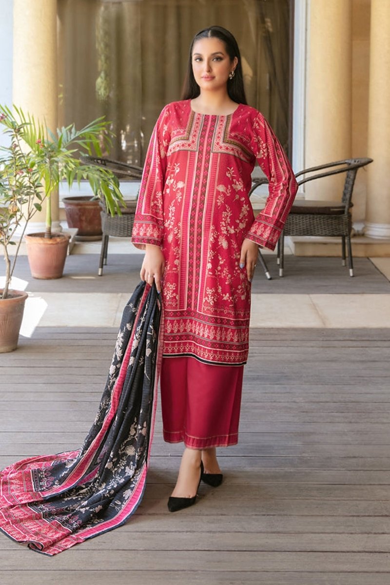 Tawakkal Fabrics 3 Piece Stitched Printed Bana Dora  lawn Suit - D-1496