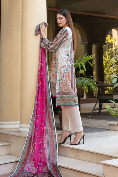 Tawakkal Fabrics 3 Piece Stitched Printed Bana Dora  lawn Suit - D-1497