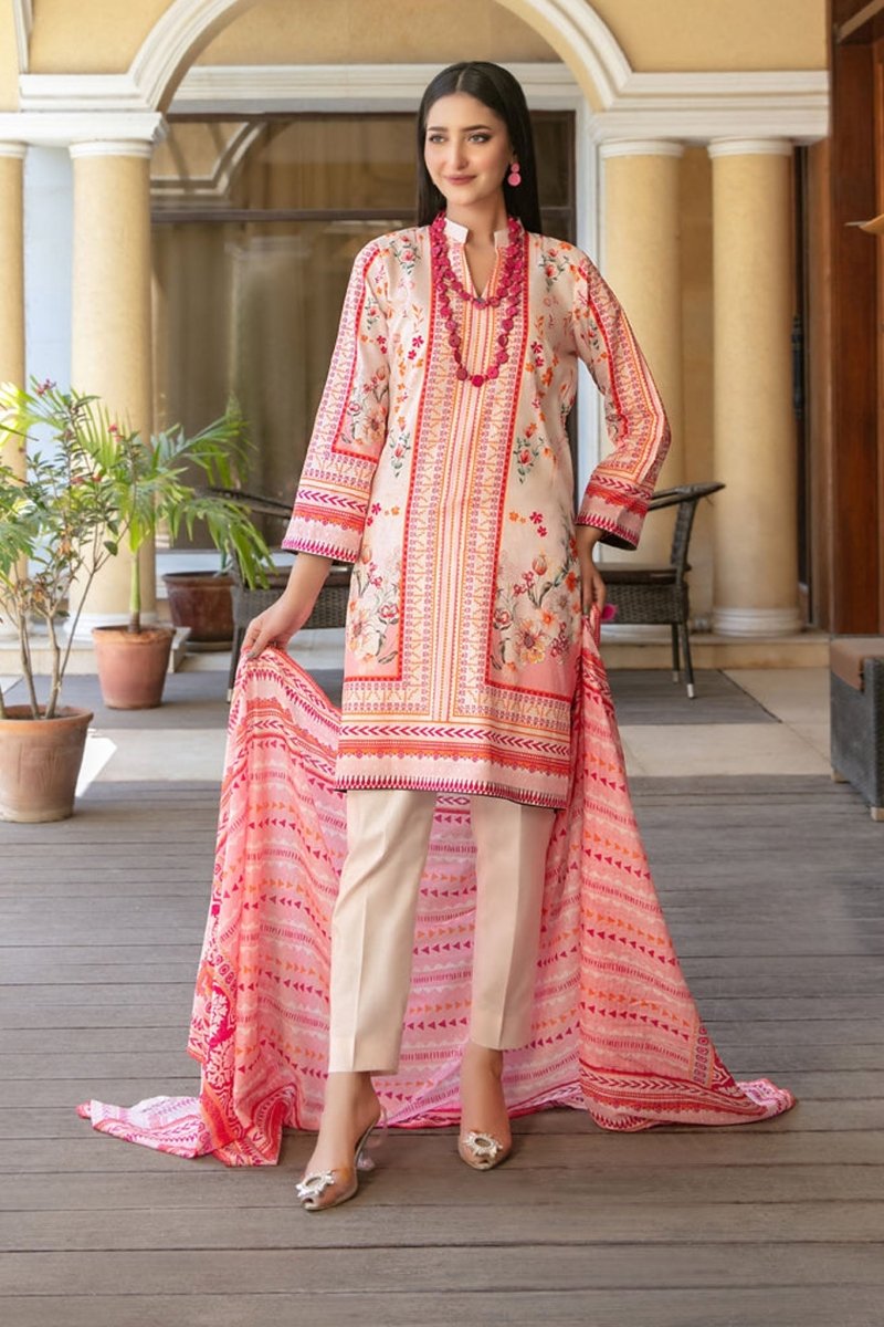 Tawakkal Fabrics 3 Piece Stitched Printed Bana Dora  lawn Suit - D-1498