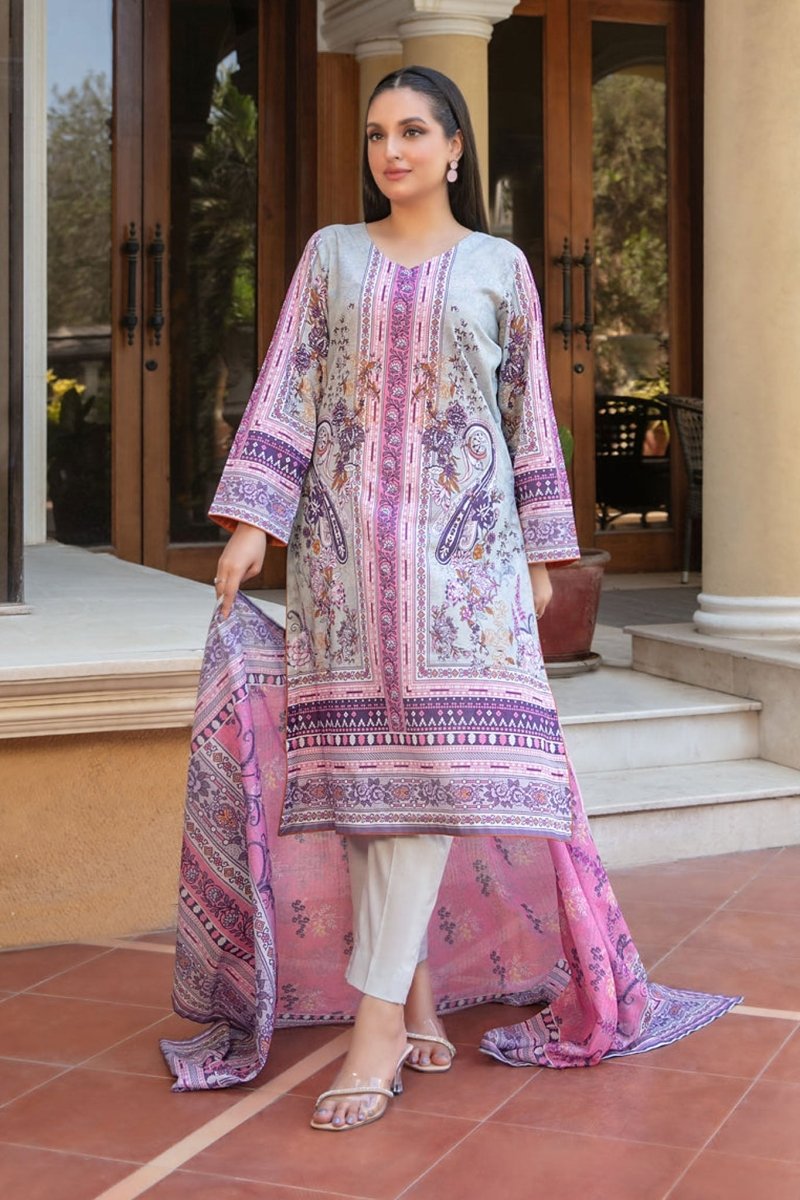 Tawakkal Fabrics 3 Piece Stitched Printed Bana Dora  lawn Suit - D-1504