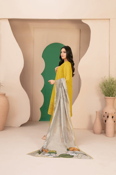 Tawakkal Fabrics 3 Piece Stitched Embroidered Lawn Suit - D-1703