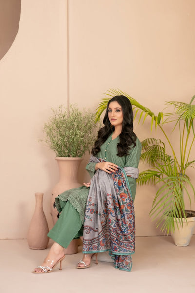 Tawakkal Fabrics 3 Piece Stitched Embroidered Lawn Suit - D-1708