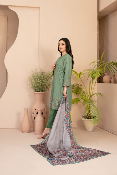 Tawakkal Fabrics 3 Piece Stitched Embroidered Lawn Suit - D-1708