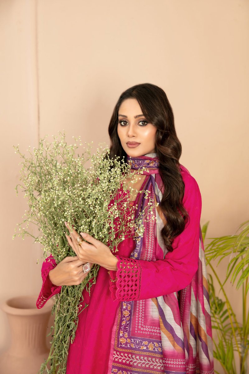 Tawakkal Fabrics 3 Piece Stitched Embroidered Lawn Suit - D-1709