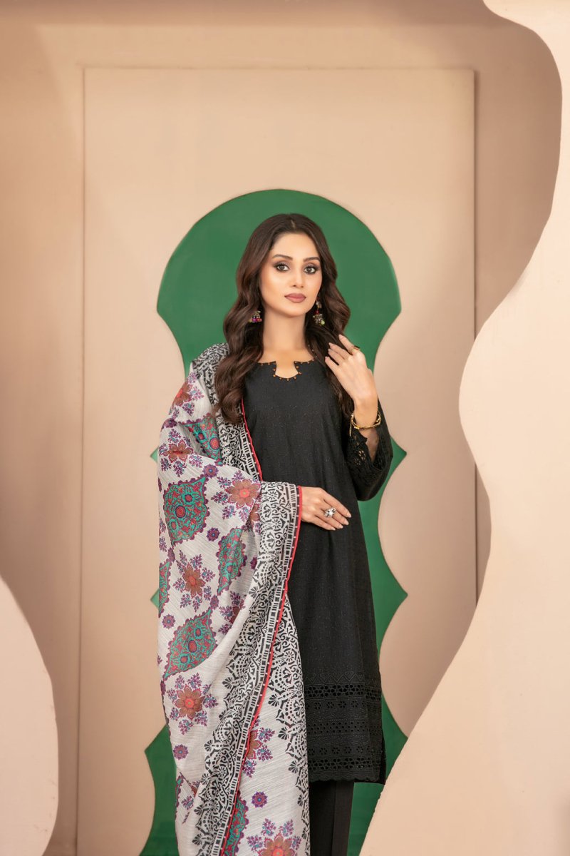 Tawakkal Fabrics 3 Piece Stitched Embroidered Lawn Suit - D-1710