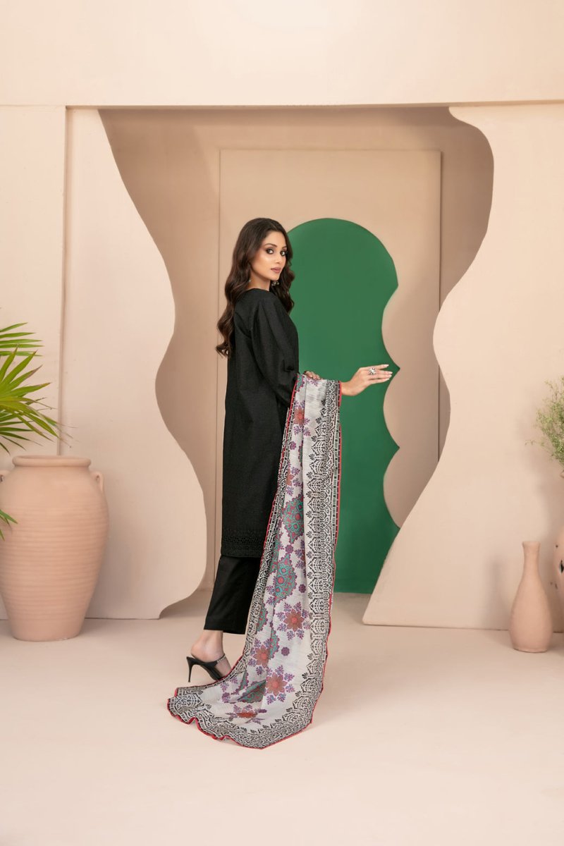 Tawakkal Fabrics 3 Piece Stitched Embroidered Lawn Suit - D-1710