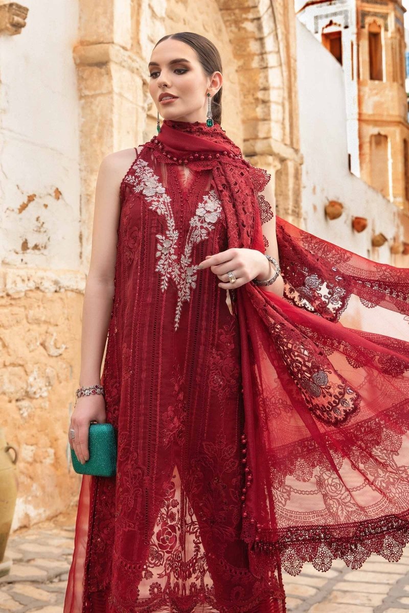 Maria. B 03 Piece Unstitched Printed Embroidered Lawn Suit - D-2401-B