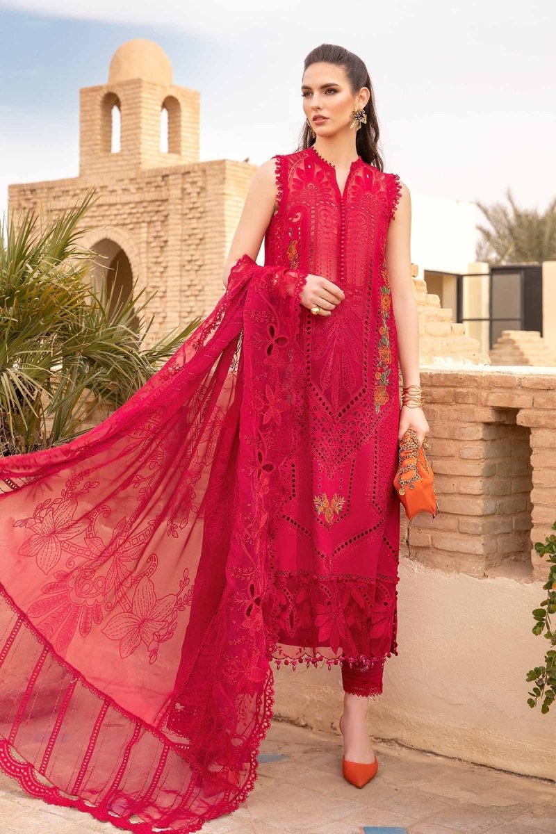 Maria. B 03 Piece Unstitched Printed Embroidered Lawn Suit - D-2404-A