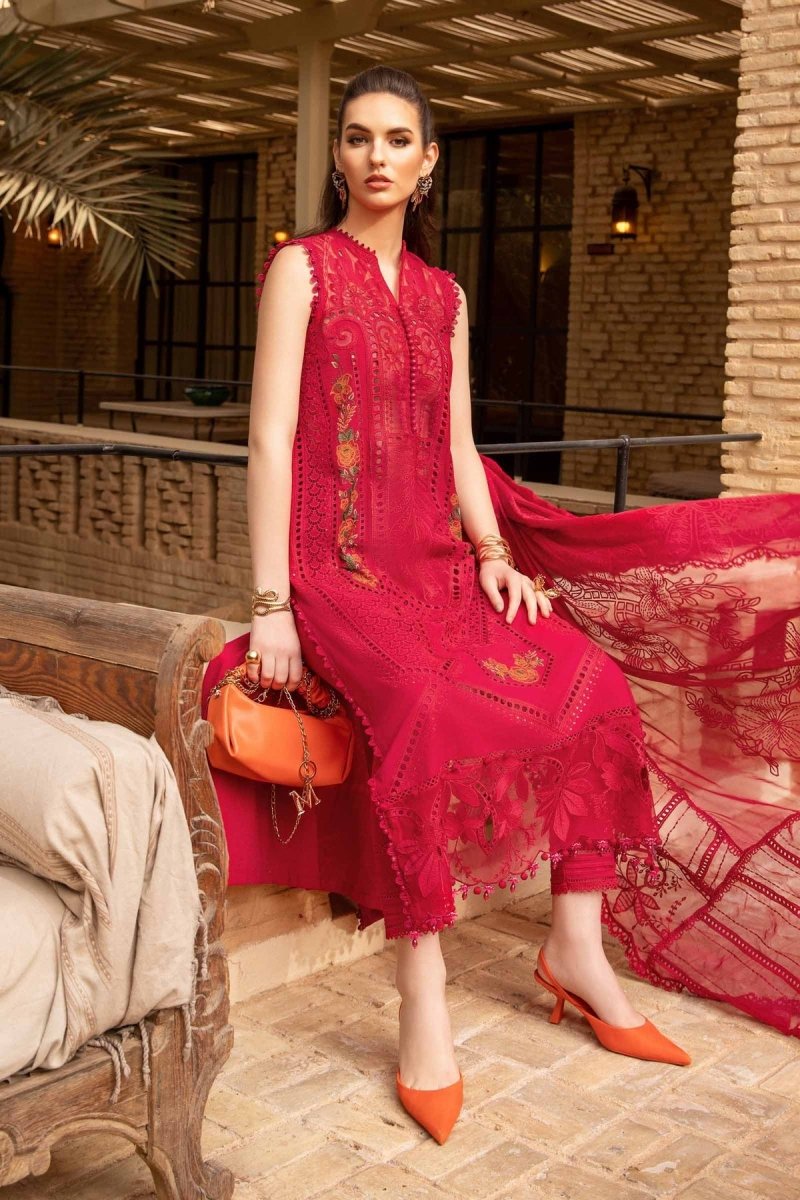 Maria. B 03 Piece Unstitched Printed Embroidered Lawn Suit - D-2404-A
