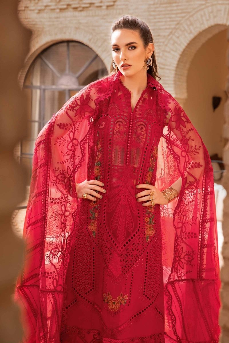 Maria. B 03 Piece Unstitched Printed Embroidered Lawn Suit - D-2404-A