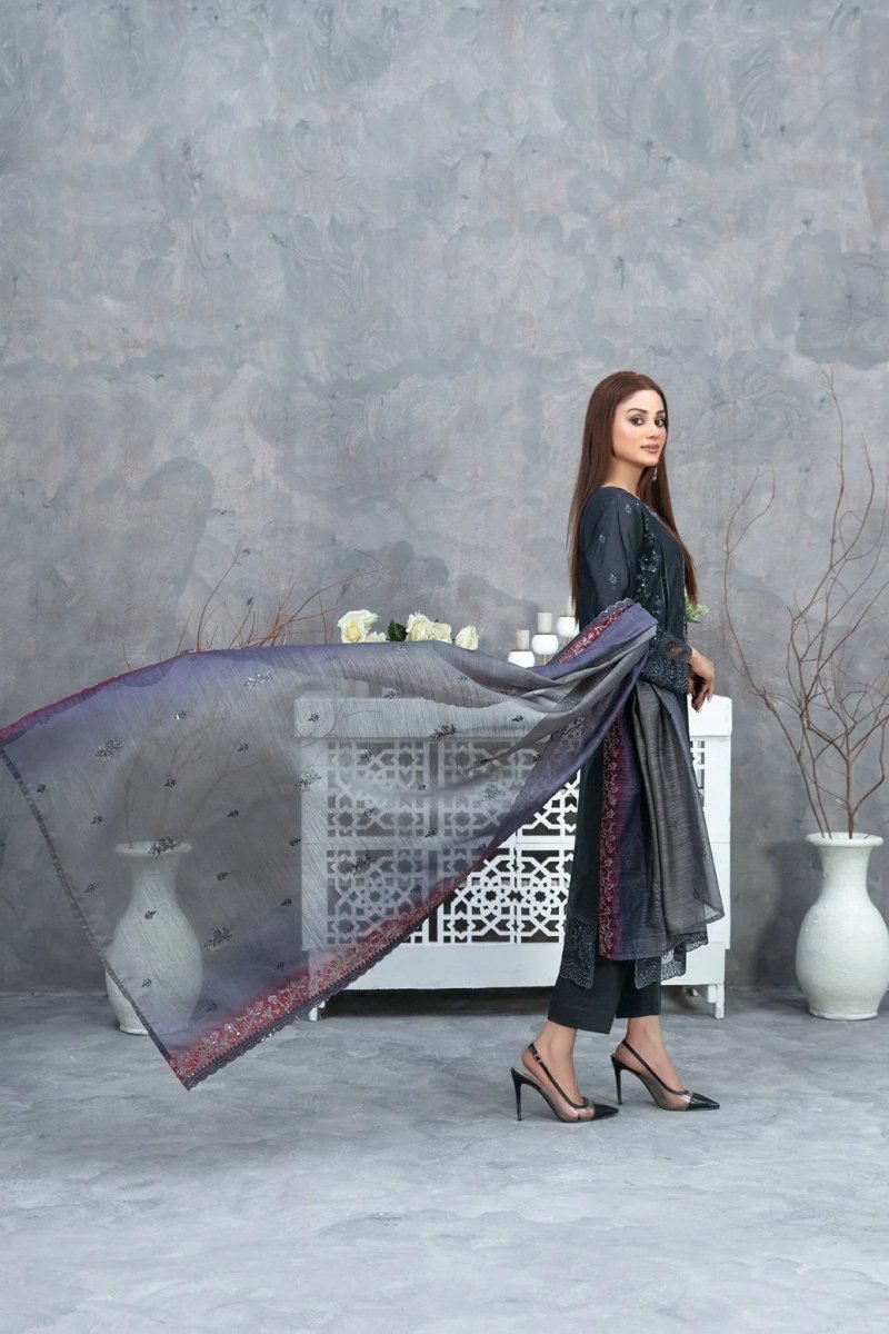 Tawakkal Fabrics 3 Piece Stitched Embroidered Digital Printed Lawn Suit - D-2480