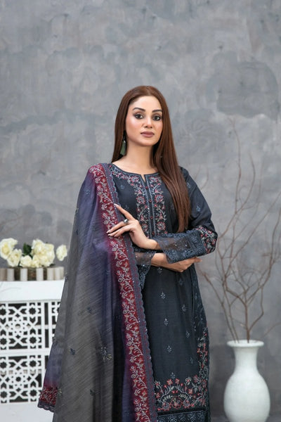 Tawakkal Fabrics 3 Piece Stitched Embroidered Digital Printed Lawn Suit - D-2480