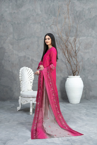 Tawakkal Fabrics 3 Piece Stitched Embroidered Digital Printed Lawn Suit - D-2483
