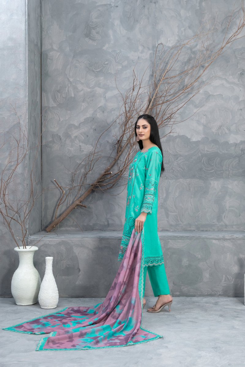 Tawakkal Fabrics 3 Piece Stitched Embroidered Digital Printed Lawn Suit - D-2486