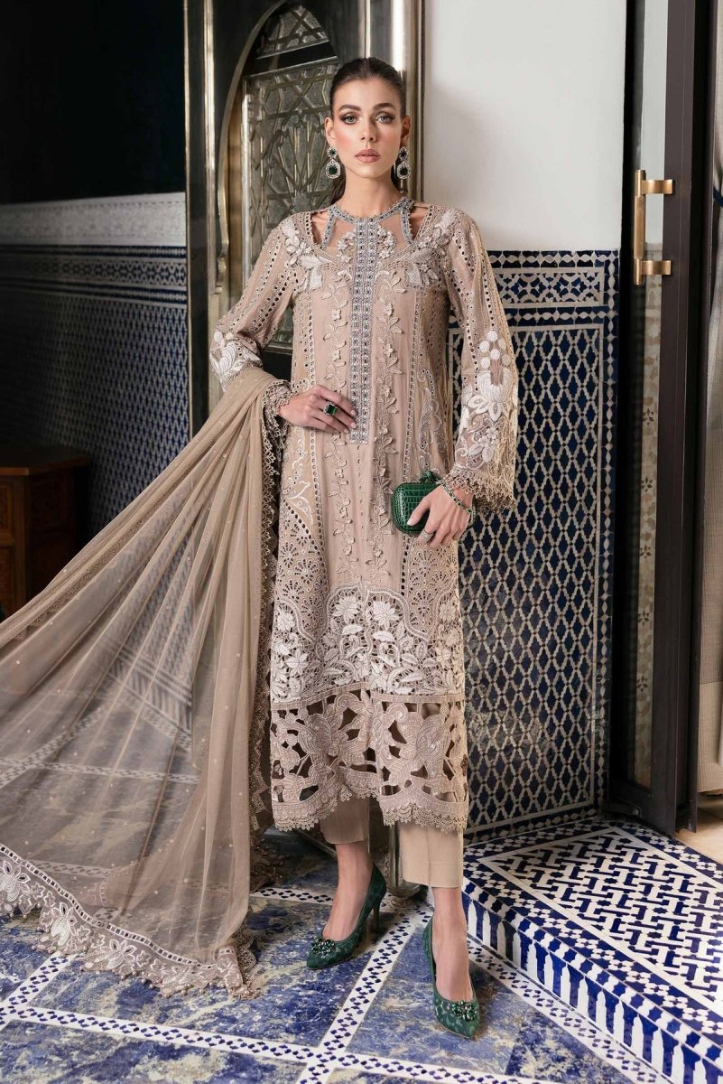 Maria. B 3 Piece Unstitched Embroidered Lawn Suit - D-2502-A